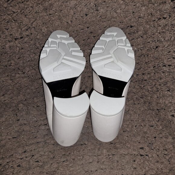JIL SANDER-Sandy Sport-Off White Leather Booties/Pumps-Gusset-Sz 35-Near Mint - Picture 9 of 9
